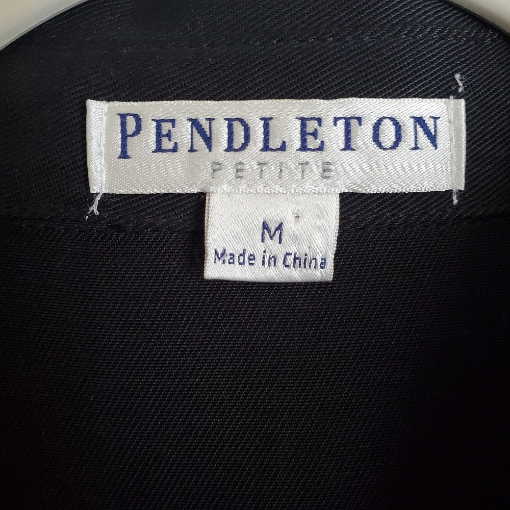 Pendleton Black Cropped Shacket Size M - image 4